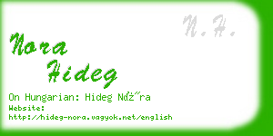 nora hideg business card